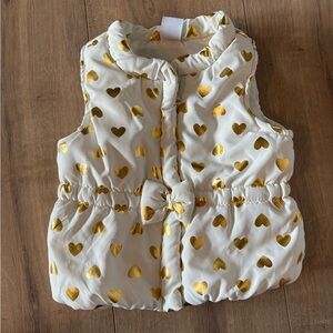 Gold Heart Patterned Kids Vest